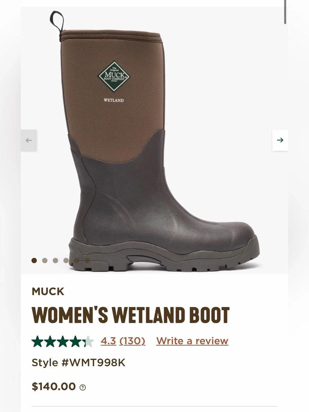 Muck Boot Company Women's Wetland Winter Rain Boots - Brown